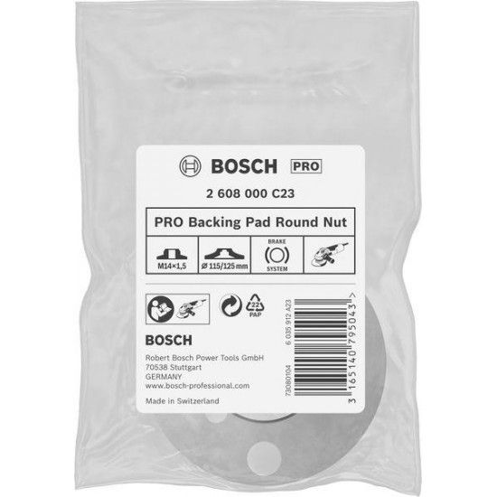 PRO Backing Pad Round Nut, M14, 115, 125 mm ref� 2608000C23 BOSCH