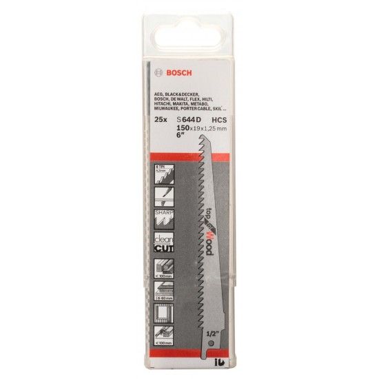 Lâmina de serrote elétrico S 644 D refª 2608650464 BOSCH Lâmina de serrote elétrico S 644 D refª 2608650464 BOSCH