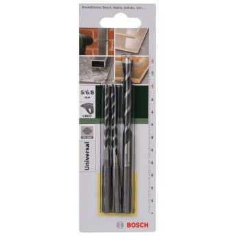 Conjunto de 3 brocas multifun��es SDS quick5,0x100; 6,0x100; 8,0x120 ref� 2609256918 BOSCH