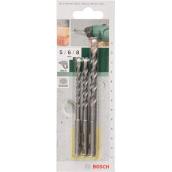 Conjunto de 3 brocas para beto SDS quick5,0x100; 6,0x100; 8,0x120 ref 2609256908 BOSCH