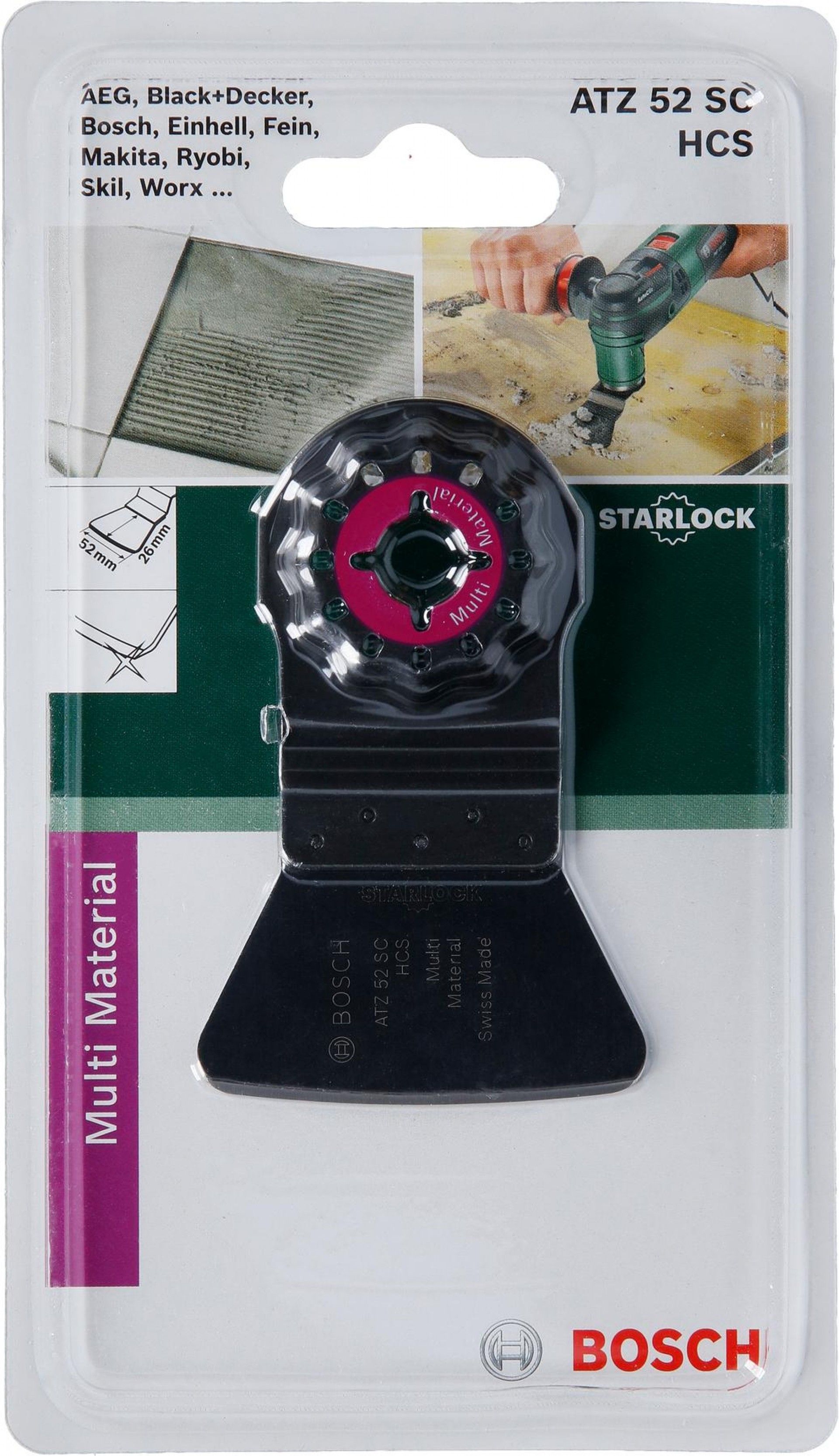 Espátula p/multifunções HCS Starlock ATZ 52 SC, rígida26 x 52 mm refª 2609256954 BOSCH