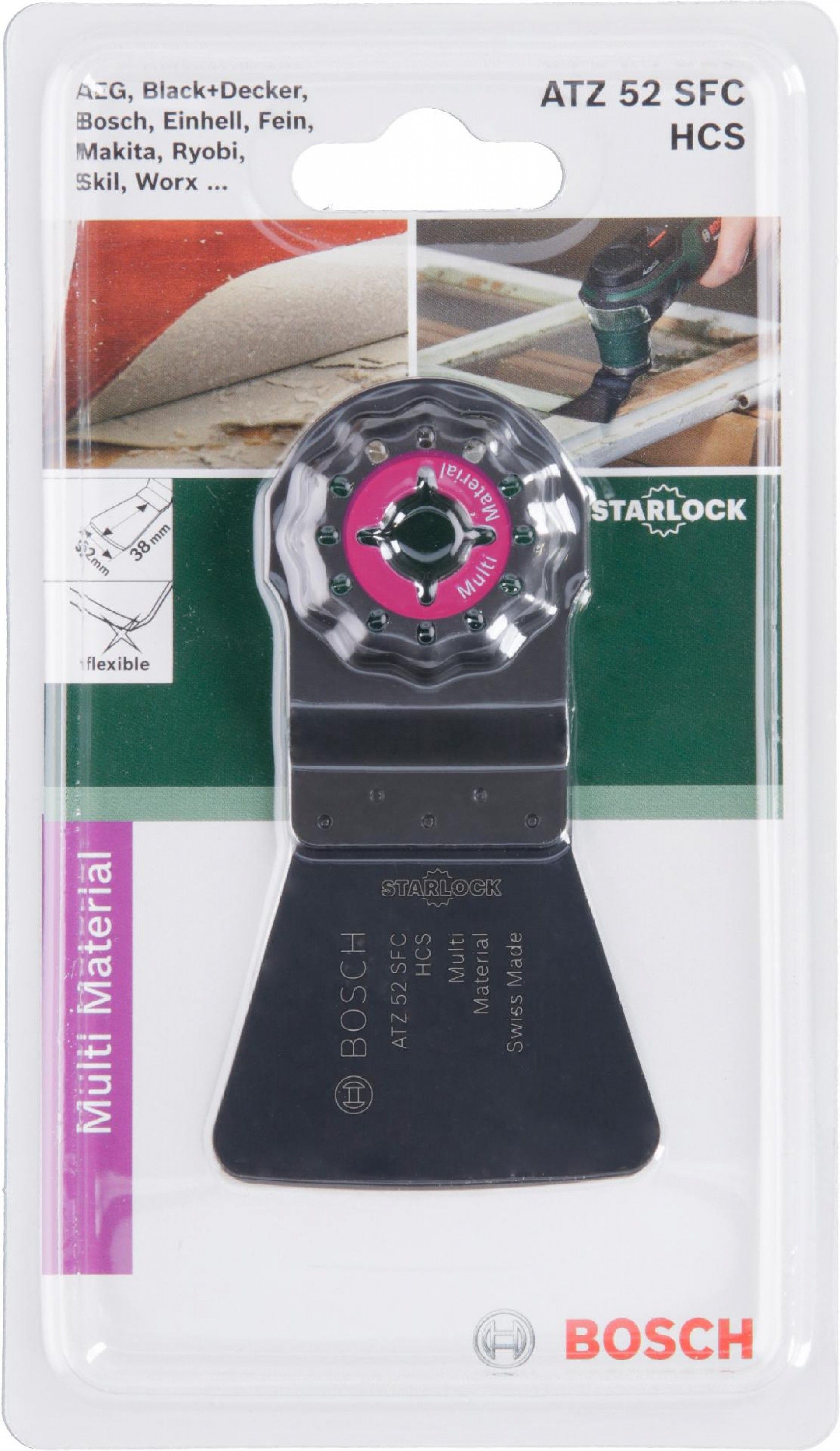 Espátula p/multifunções HCS Starlock ATZ 52 SFC, flexível38 x 52 mm refª 2609256955 BOSCH