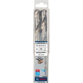 Broca PRO Metal HSS-G, 16 x 120 x 178 mm, 4 unid. ref� 2608585595 BOSCH
