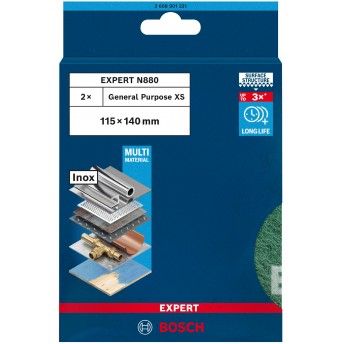 Esponja n�o tecido EXPERT N880 para lixar manual de 115 x 140 mm, uso geral XS, 2 unidades ref� 2608