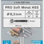 Broca de escarear PRO Soft Metal HSS, 8,3 x 50 mm, M4 refª 2608597505 BOSCH Broca de escarear PRO Soft Metal HSS, 8,3 x 50 mm, M4 refª 2608597505 BOSCH