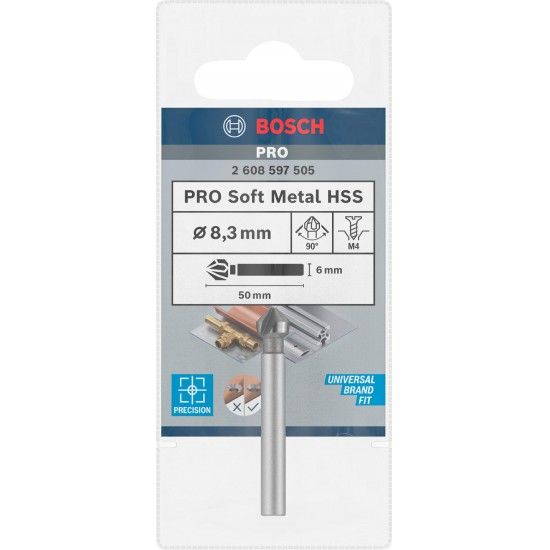 Broca de escarear PRO Soft Metal HSS, 8,3 x 50 mm, M4 refª 2608597505 BOSCH Broca de escarear PRO Soft Metal HSS, 8,3 x 50 mm, M4 refª 2608597505 BOSCH