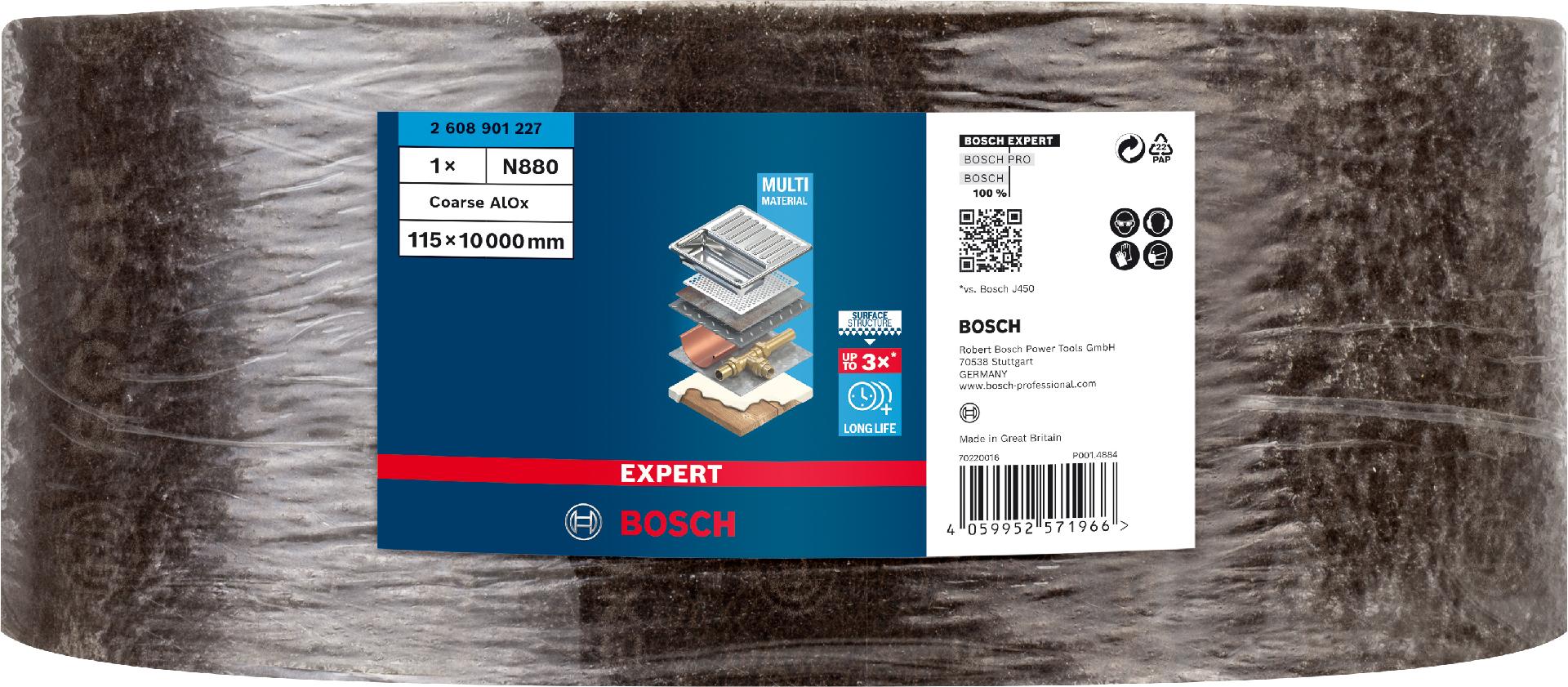 Rolo de velo EXPERT N880 para lixar manual, 115 mm x 10 m, grosso A refª 2608901227 BOSCH