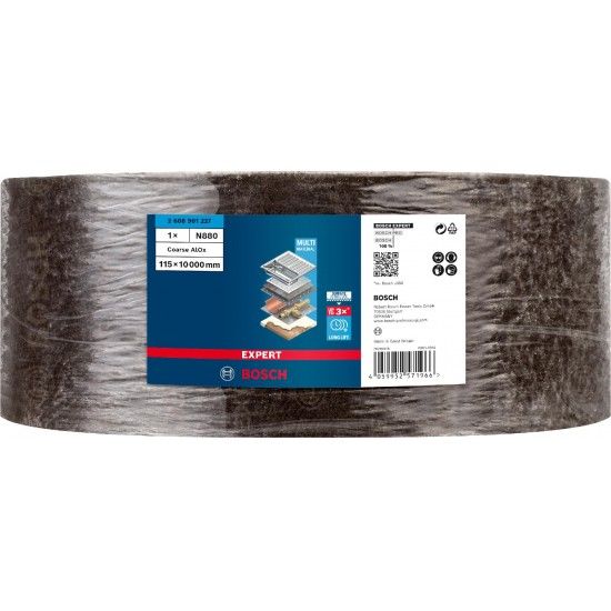Rolo de velo EXPERT N880 para lixar manual, 115 mm x 10 m, grosso A refª 2608901227 BOSCH Rolo de velo EXPERT N880 para lixar manual, 115 mm x 10 m, grosso A refª 2608901227 BOSCH
