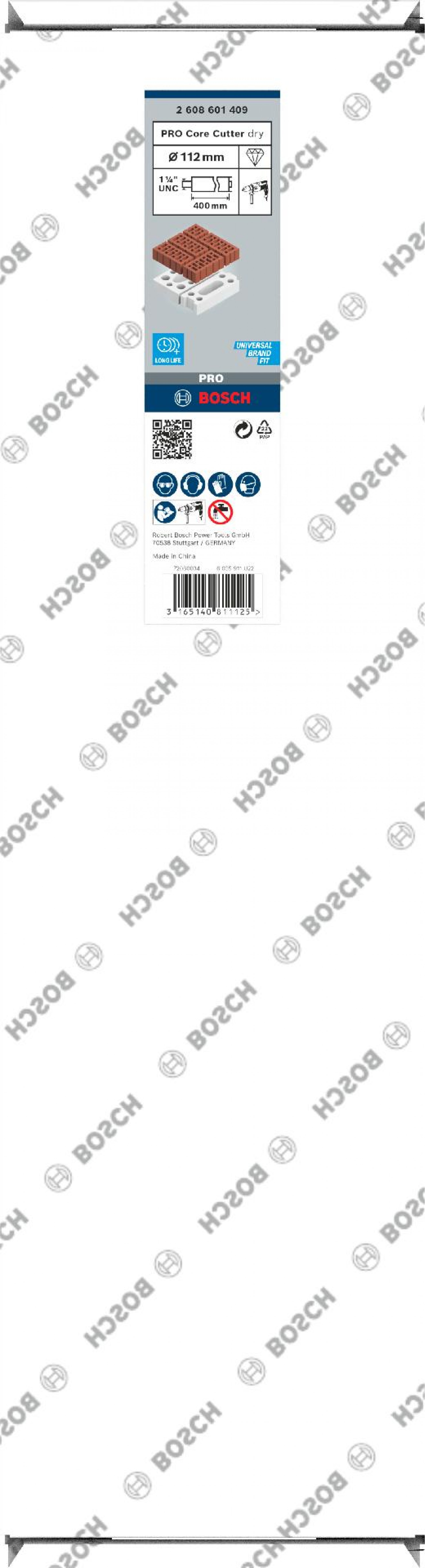 Broca PRO Core Cutter dry, 112 x 400 mm, 1 ¼ poleg UNC refª 2608601409 BOSCH