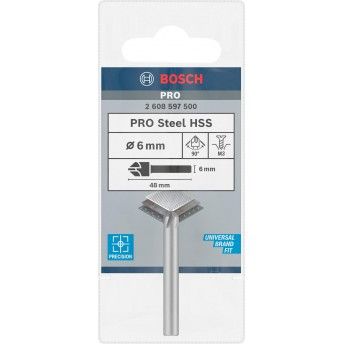 Broca de escarear PRO Steel HSS, 6 x 48 mm, M3 ref� 2608597500 BOSCH