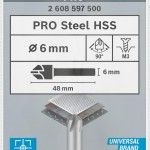 Broca de escarear PRO Steel HSS, 6 x 48 mm, M3 refª 2608597500 BOSCH Broca de escarear PRO Steel HSS, 6 x 48 mm, M3 refª 2608597500 BOSCH