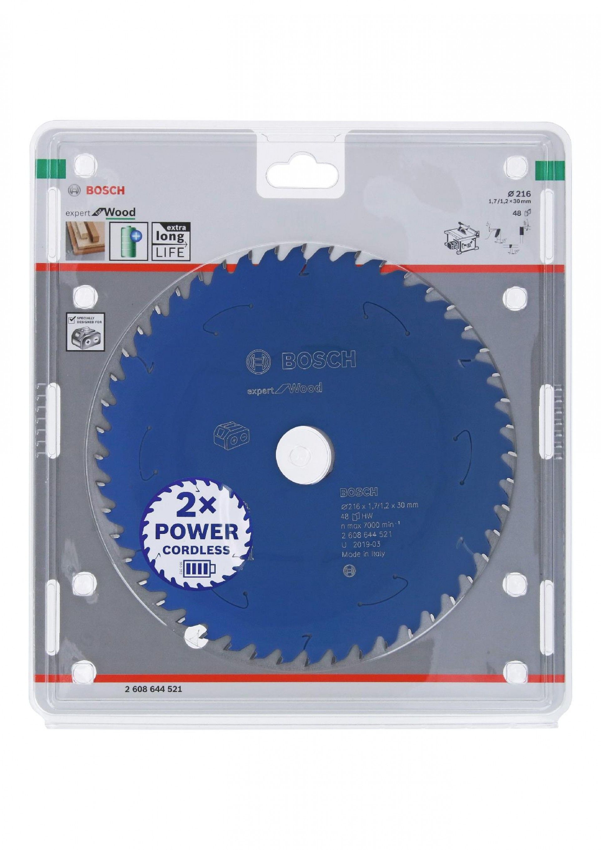 Disco Expert for Wood 216x1,7/1,2x30 T48 refª 2608644521 BOSCH