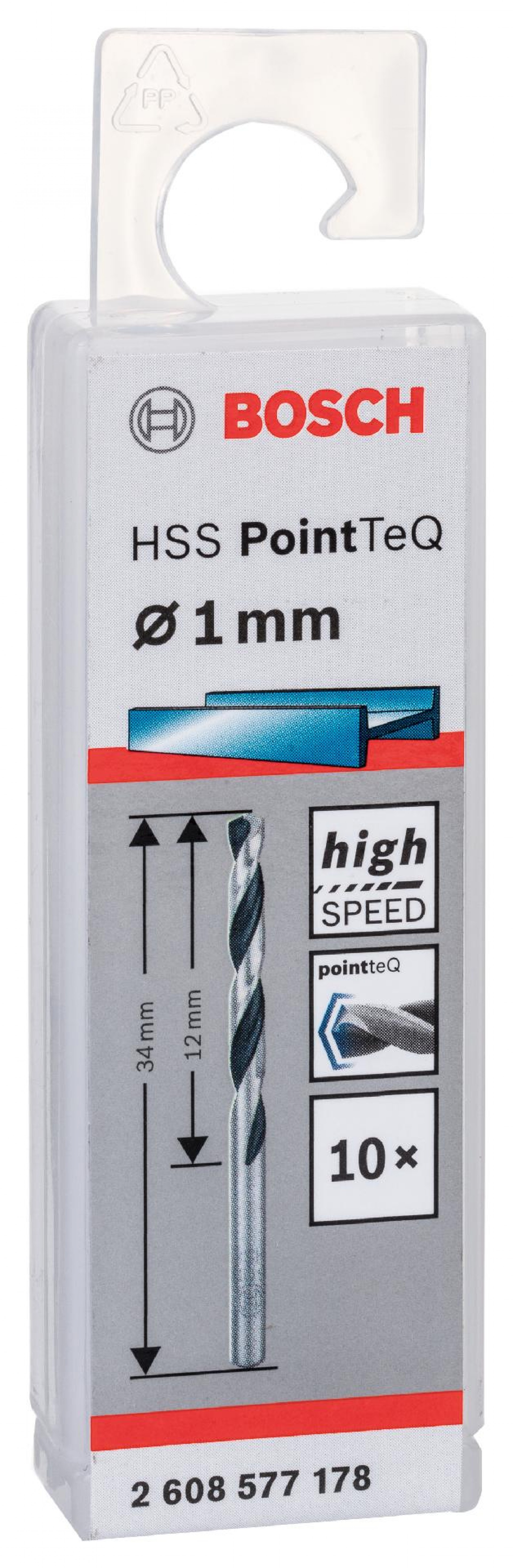 Broca helicoidal HSS PointTeQ 1,0 mm refª 2608577178 BOSCH