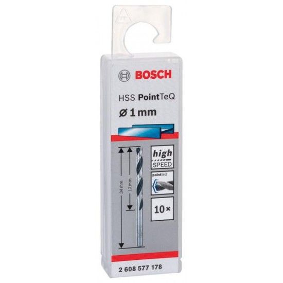 Broca helicoidal HSS PointTeQ 1,0 mm refª 2608577178 BOSCH Broca helicoidal HSS PointTeQ 1,0 mm refª 2608577178 BOSCH