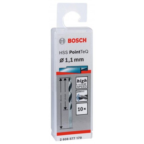 Broca helicoidal HSS PointTeQ 1,1 mm ref� 2608577179 BOSCH