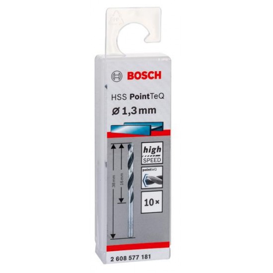 Broca helicoidal HSS PointTeQ 1,3 mm refª 2608577181 BOSCH Broca helicoidal HSS PointTeQ 1,3 mm refª 2608577181 BOSCH