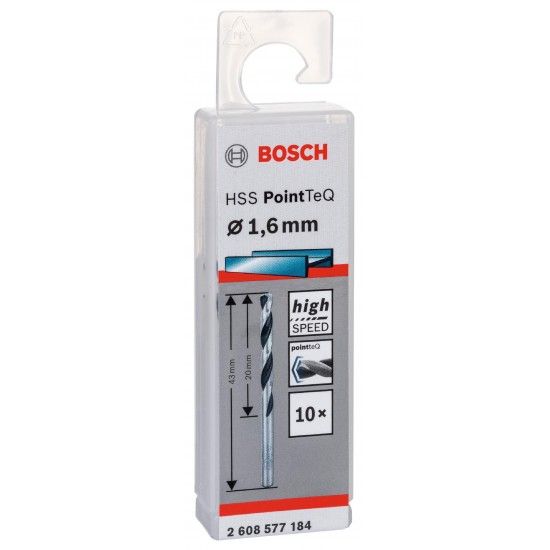 Broca helicoidal HSS PointTeQ 1,6 mm ref� 2608577184 BOSCH