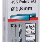 Broca helicoidal HSS PointTeQ 1,8 mm refª 2608577186 BOSCH Broca helicoidal HSS PointTeQ 1,8 mm refª 2608577186 BOSCH