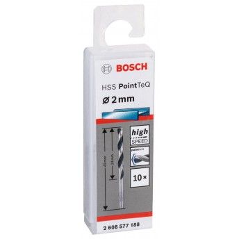 Broca helicoidal HSS PointTeQ 2,0 mm ref 2608577188 BOSCH