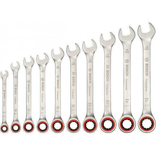 Kit  chaves combinadas c/roquete 10p ref 1600A02AU0 BOSCH