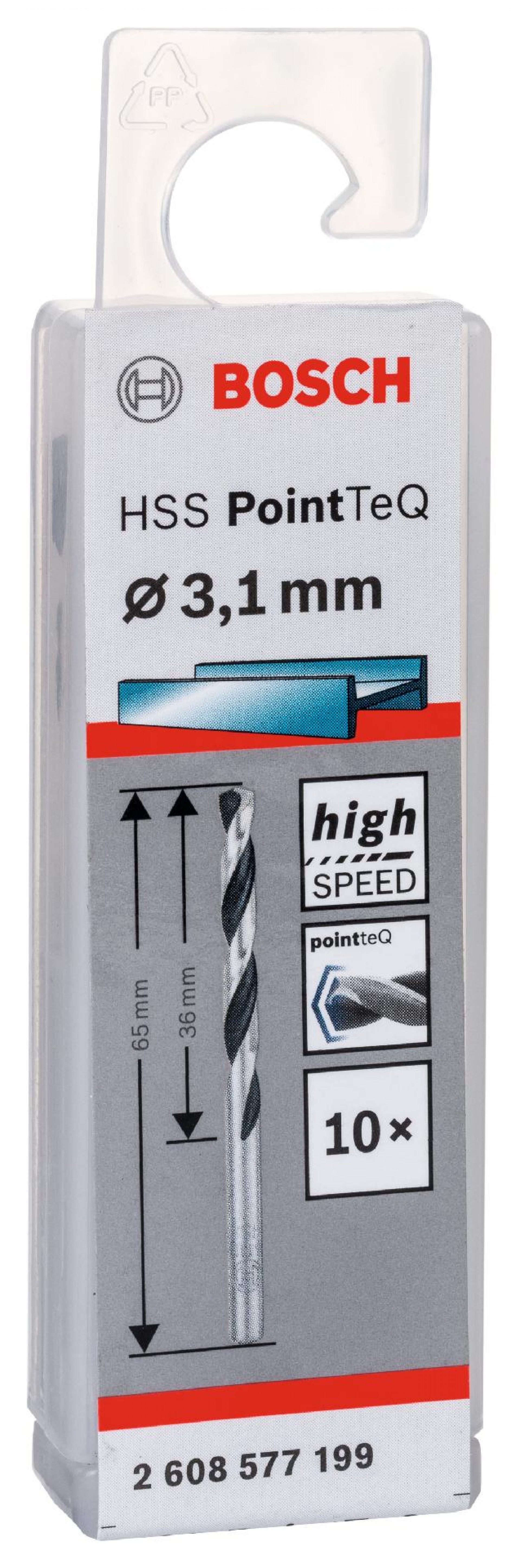 Broca helicoidal HSS PointTeQ 3,1 mm refª 2608577199 BOSCH