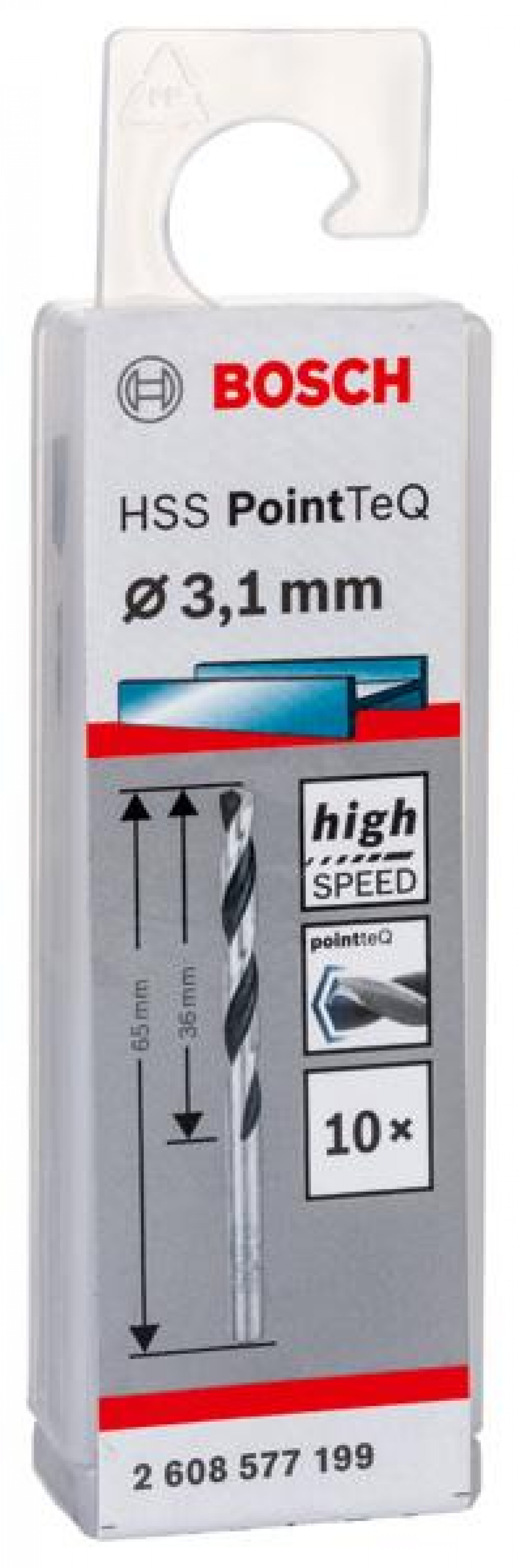 Broca helicoidal HSS PointTeQ 3,1 mm refª 2608577199 BOSCH