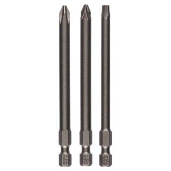 Conjunto Bits , 3 pontas de aparafusar extraduras . PH2; PZ2; T25; 89 mm ref 2607001767 BOSCH