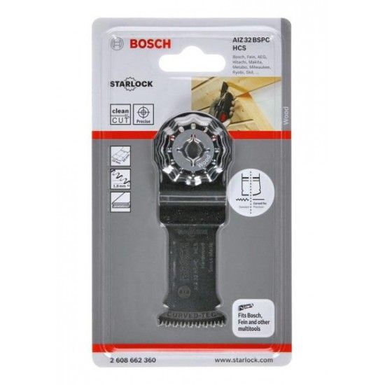 Lâmina de serra de imersão HCS AIZ 32 BSPC Hard Wood refª 2608662360 BOSCH Lâmina de serra de imersão HCS AIZ 32 BSPC Hard Wood refª 2608662360 BOSCH
