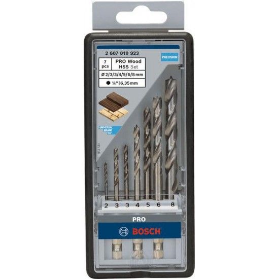 Kit Brocas para madeira PRO Wood HSS, 7 unid. refª 2607019923 BOSCH Kit Brocas para madeira PRO Wood HSS, 7 unid. refª 2607019923 BOSCH