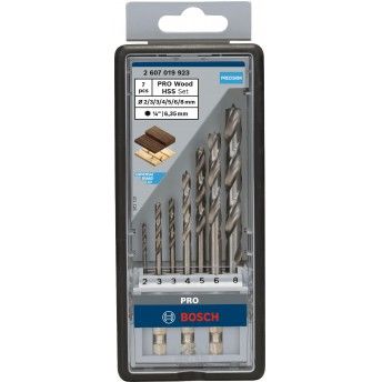Kit Brocas para madeira PRO Wood HSS, 7 unid. ref 2607019923 BOSCH