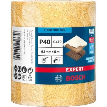 Rolo de lixa EXPERT C470 para lixado manual 93 mm, 5 m, G 40 ref� 2608900902 BOSCH