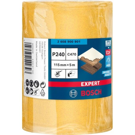 Rolo de lixa EXPERT C470 para lixado manual 115 mm, 5 m, G 240 ref� 2608900901 BOSCH