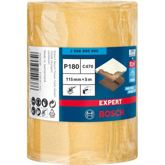Rolo de lixa EXPERT C470 para lixado manual 115 mm, 5 m, G 180 ref� 2608900900 BOSCH