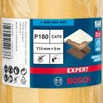 Rolo de lixa EXPERT C470 para lixado manual 115 mm, 5 m, G 180 ref� 2608900900 BOSCH