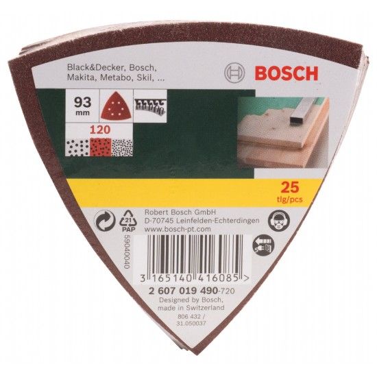 Discos p/lixadora Delta G120 25pç refª 2607019490 BOSCH Discos p/lixadora Delta G120 25pç refª 2607019490 BOSCH