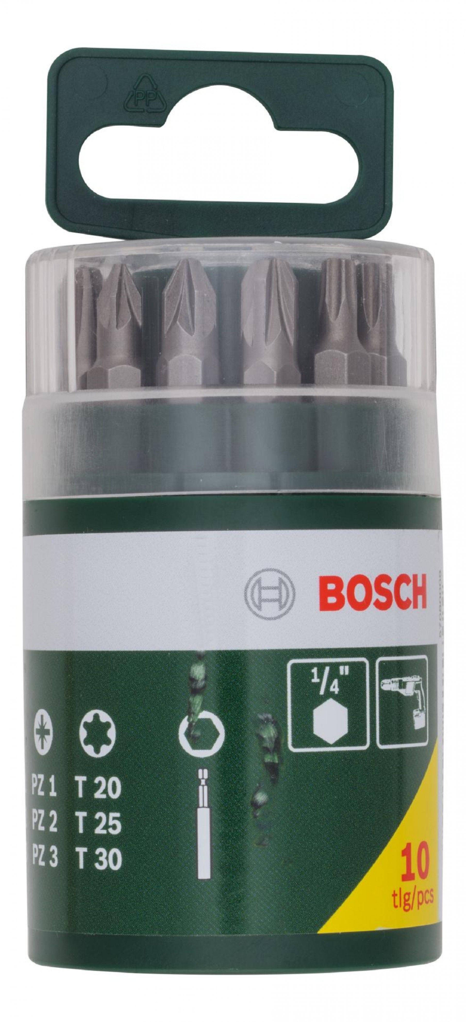 Kit Bits e porta-bits ¼ 10pç refª 2607019452 BOSCH