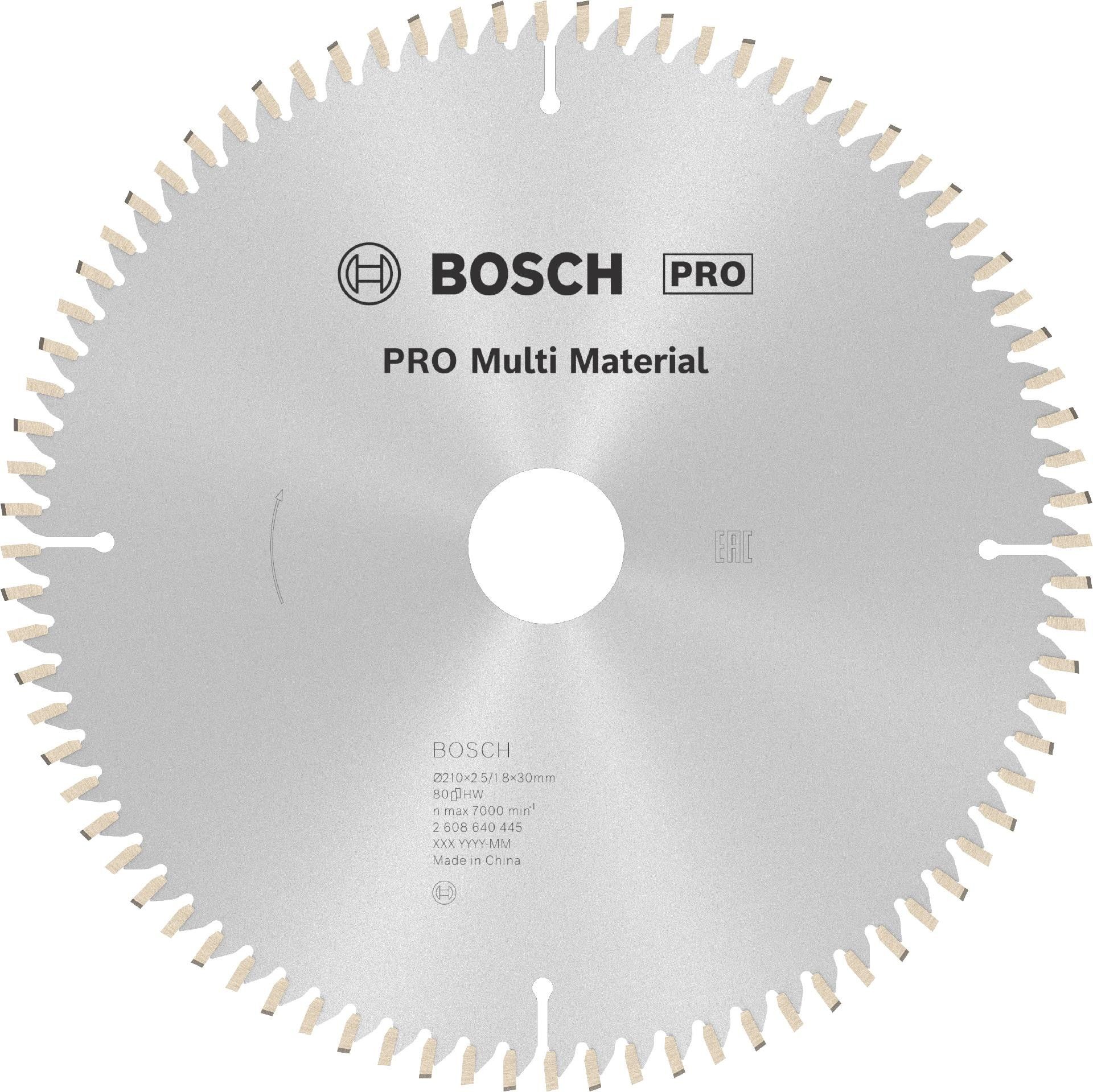 Disco PRO Multi Material, 210 x 2,5 x 30 mm refª 2608640445 BOSCH