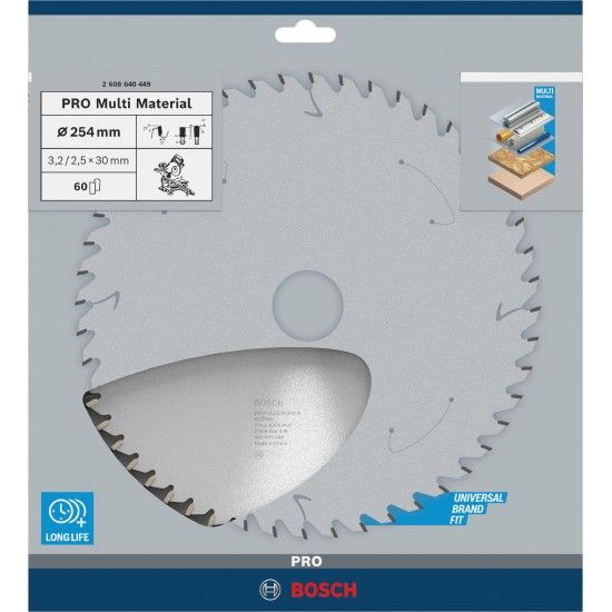 Disco PRO Multi Material, 254 x 3,2 x 30 mm, T60 refª 2608640449 BOSCH Disco PRO Multi Material, 254 x 3,2 x 30 mm, T60 refª 2608640449 BOSCH