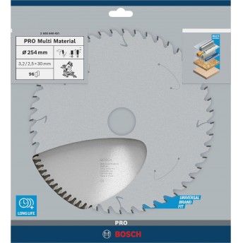 Disco PRO Multi Material, 254 x 3,2 x 30 mm, T96 refª 2608640451 BOSCH Disco PRO Multi Material, 254 x 3,2 x 30 mm, T96 refª 2608640451 BOSCH