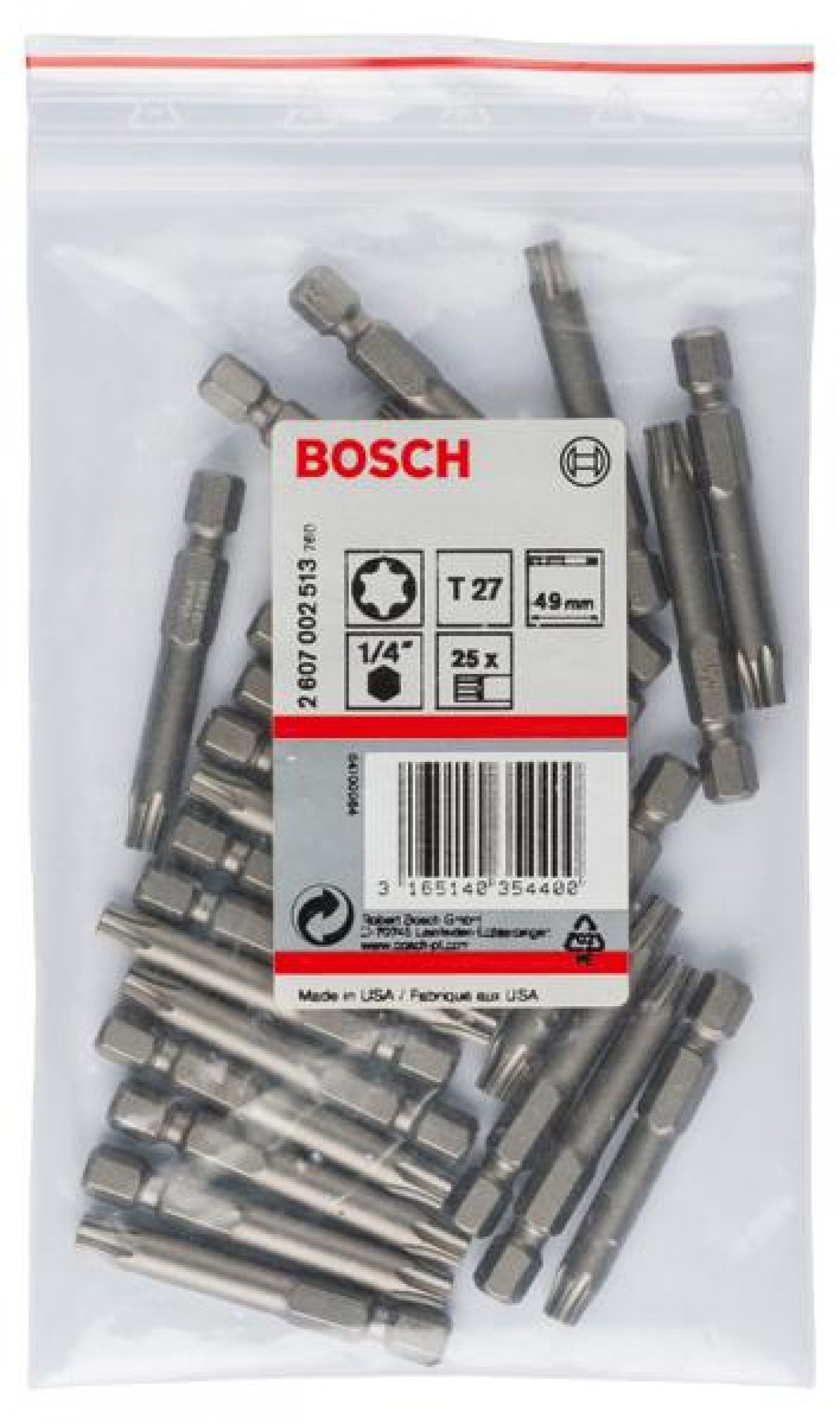 Bits ¼. T27, 49 mm refª 2607002513 BOSCH
