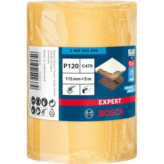 Rolo de lixa EXPERT C470 para lixado manual 115 mm, 5 m, G 120 ref� 2608900899 BOSCH