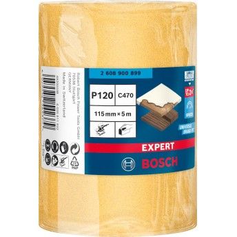 Rolo de lixa EXPERT C470 para lixado manual 115 mm, 5 m, G 120 refª 2608900899 BOSCH Rolo de lixa EXPERT C470 para lixado manual 115 mm, 5 m, G 120 refª 2608900899 BOSCH