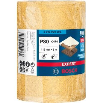 Rolo de lixa EXPERT C470 para lixado manual 115 mm, 5 m, G 80 refª 2608900898 BOSCH Rolo de lixa EXPERT C470 para lixado manual 115 mm, 5 m, G 80 refª 2608900898 BOSCH