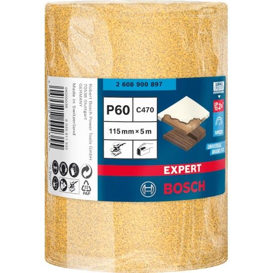 Rolo de lixa EXPERT C470 para lixado manual 115 mm, 5 m, G 60 ref� 2608900897 BOSCH