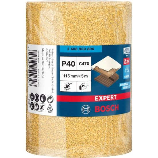 Rolo de lixa EXPERT C470 para lixado manual 115 mm, 5 m, G 40 ref� 2608900896 BOSCH