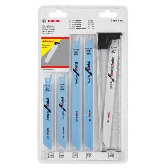 Conjunto de 6 lâminas de serra sabre para madeira e metal refª 2607010906 BOSCH Conjunto de 6 lâminas de serra sabre para madeira e metal refª 2607010906 BOSCH