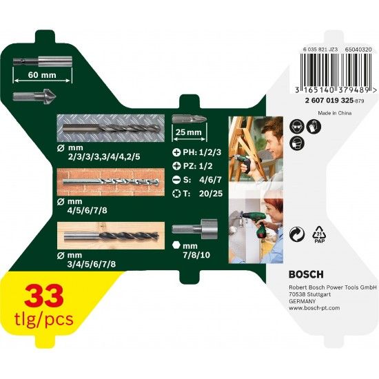 Kit Bits e brocas X-Line de 33 peças refª 2607010610 BOSCH Kit Bits e brocas X-Line de 33 peças refª 2607010610 BOSCH