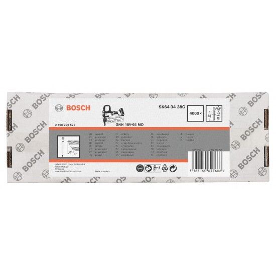 Prego de acabamento DA, SK64-34 38G refª 2608200520 BOSCH Prego de acabamento DA, SK64-34 38G refª 2608200520 BOSCH