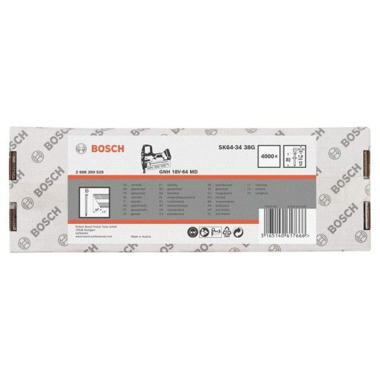 Prego de acabamento DA, SK64-34 38G refª 2608200520 BOSCH Prego de acabamento DA, SK64-34 38G refª 2608200520 BOSCH