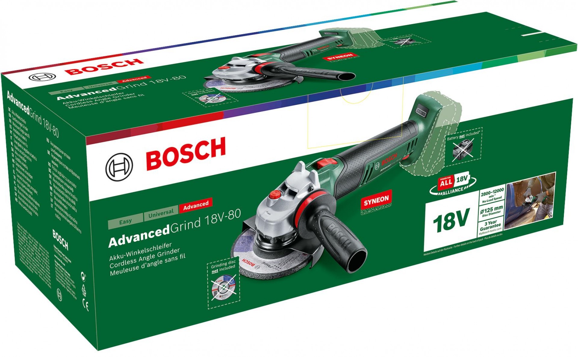 Rebarbadora sem fio AdvancedGrind 18V-80 refª 06033E5100 BOSCH
